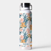 Boho Tropische Blätter Blumen Trinkflasche (Rückseite)