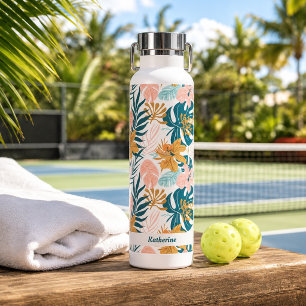 Boho Tropische Blätter Blumen Trinkflasche