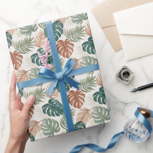 Boho-Tropische Blätter Geschenkpapier