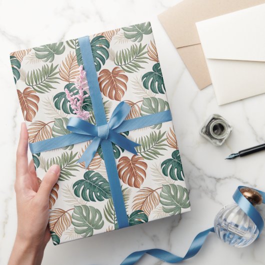 Boho-Tropische Blätter Geschenkpapier (Schenken)