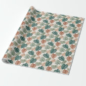 Boho-Tropische Blätter Geschenkpapier (Ungerollt)