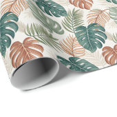 Boho-Tropische Blätter Geschenkpapier (Rolleneckpunkt)