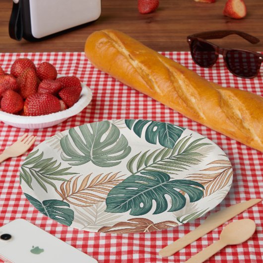 Boho Tropische Blätter Pappteller (Picknick)