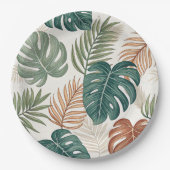 Boho Tropische Blätter Pappteller (Vorderseite)