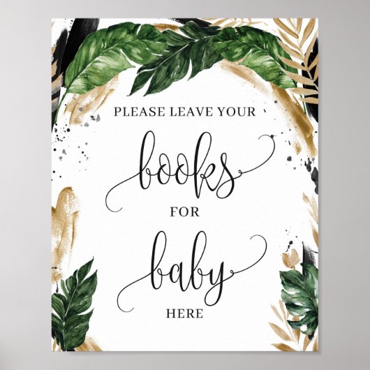 Boho tropische Blätter Sommerhandbücher für Babyze Poster (Vorne)