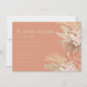 Boho-Tropische Blumen-Baby-Party Einladung