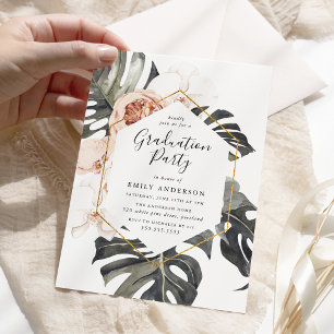 Boho-Tropische Blumengratulationsparty Einladung
