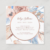 Boho tropische Bouquet-Visitenkarte Quadratische Visitenkarte (Rückseite)