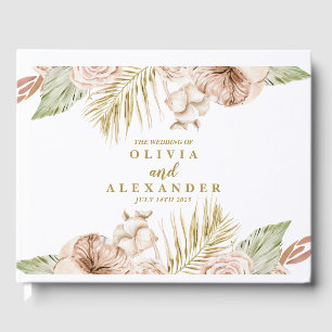 Boho Tropische getrocknete Blumen- und Palmwedding Gästebuch