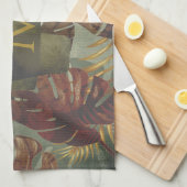 Boho tropische Monstera Palmenblatt 70er Jahre Som Geschirrtuch (Viertel Falte)