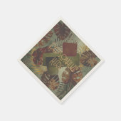 Boho tropische Monstera Palmenblatt 70er Jahre Som Serviette (Ecke)