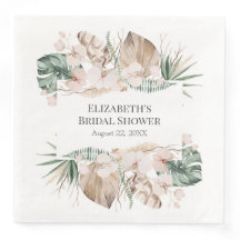 Boho Tropische Orchidee und Monstera Papier Servie