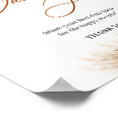 Boho tropische Pampelgras aus Kupfer Datum Glas Poster (Ecke)