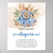 Boho tropische Teddy Bär Spate Night Diapers Spiel Poster (Vorne)