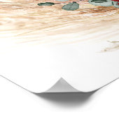 Boho tropische Terracotta Blumenpampas Babydusche Poster (Ecke)