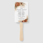 Boho tropische Terracotta Blumenpampas Hochzeit Fächer (Rückseite)
