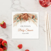 Boho tropische Terracotta Bordeaux Roste Babydusch Serviette (Beispiel)