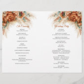 Boho tropische Terracotta Kupfer burgundy Hochzeit (Rückseite)