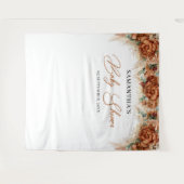 Boho tropische Terracotta Pampas Gras Babydusche Wandteppich (Vorderseite (Horizontal))