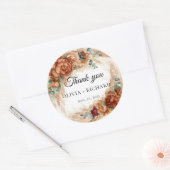 Boho tropische Terracotta rosty Blumendanken Runder Aufkleber (Umschlag)