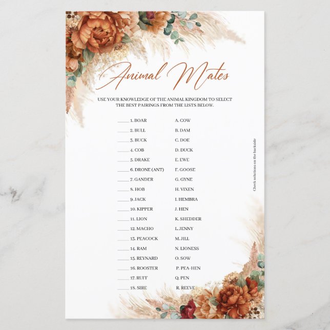 Boho tropische Terracotta-Vegetation Tiermates (Vorderseite)