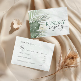Boho-Tropische Wasserfarben-Hochzeit-RSVP RSVP Karte