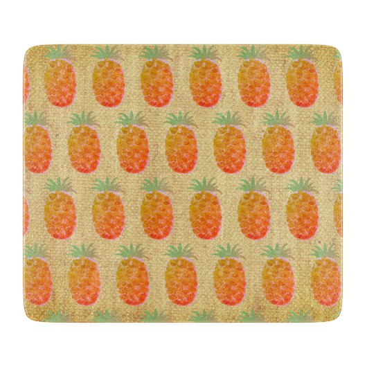 Boho-Tropischer Ananas Schneidebrett (Vorderseite)
