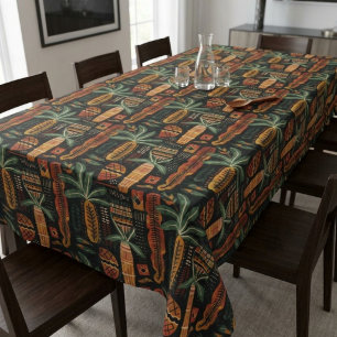 Boho-Tropisches-afrikanisches-Mudcloth-Muster Tischdecke