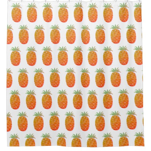 Boho-Tropisches Ananas-Muster Duschvorhang (Vorderseite)