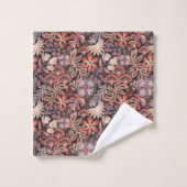 Boho-Tropisches Blumenmuster Badhandtuch Set (Waschlappen)