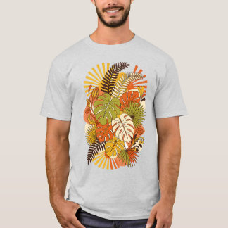 Boho-Tropisches-Botanisches-Pflanzen-T-Shirt T-Shirt