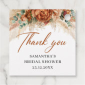 Boho tropisches Pampas-Gras-Kupfer-Brautparty Geschenkanhänger (Rückseite)