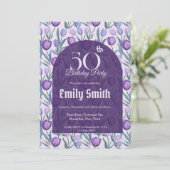 Boho Tulip Fantasy Outdoor Birthday Einladung (Stehend Vorderseite)