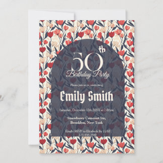 Boho Tulip Floral Birthday Einladung