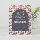 Boho Tulip Floral Birthday Einladung (Stehend Vorderseite)