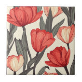 Boho Tulip Keramik Fliesen für gemütliches Interie (Vorderseite)