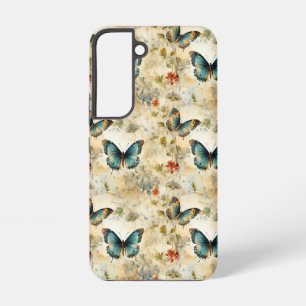 Boho Türkis Schmetterling Botanischer Garten Druck Samsung Galaxy Hülle