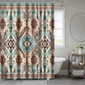 Boho Türkis Western Duschvorhänge, Home Decor Duschvorhang