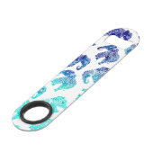 Boho türkisblau-ombre wasserfarbene Elefanten Speedflaschenöffner (Rückseite Schrägansicht)