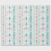 Boho Turquoise, Blush, Aqua, Rose, Aquamarin & Ecr Geschenkpapier (Flach)