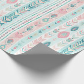 Boho Turquoise, Blush, Aqua, Rose, Aquamarin & Ecr Geschenkpapier (Ecke)