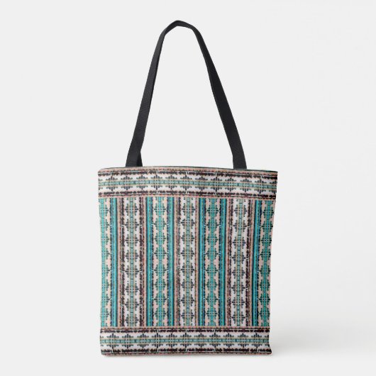 Boho Turquoise, Brown & Green Südwest Inspiriert Tasche (Rückseite)