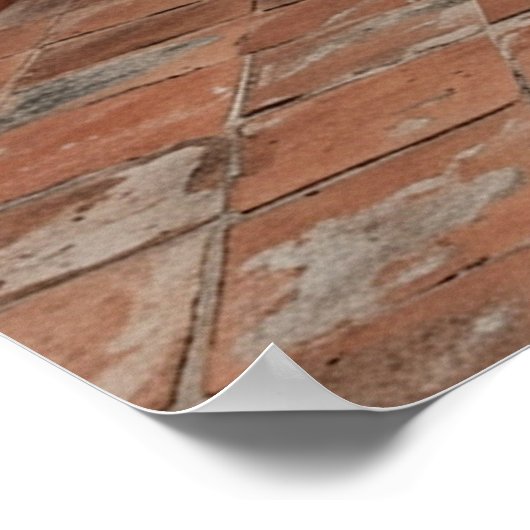 Boho Turquoise Desert Courtyard, Rustic Staircase  Poster (Ecke)