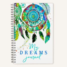 Boho Turquoise Dream Catcher Watercolor Journal Notizblock