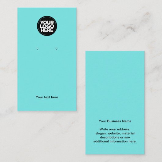 Boho Turquoise Earring Display Card Visitenkarte (Vorne/Hinten)