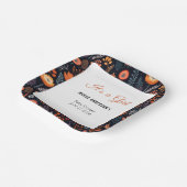 BOHO Turquoise Herbst Blumenmädchen Kinderdusche Pappteller (Gewinkelt)