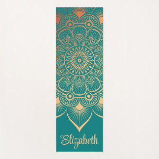 Boho Turquoise Mandala Individuelle Name Yoga Mat Yogamatte