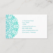 Boho Turquoise Mandala Massagetherapeut Visitenkarte (Rückseite)