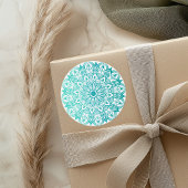 Boho Turquoise Mandala Runder Aufkleber