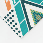 Boho Turquoise Mustard Ethnic Abstrakt Monogram Fleecedecke (Ecke)